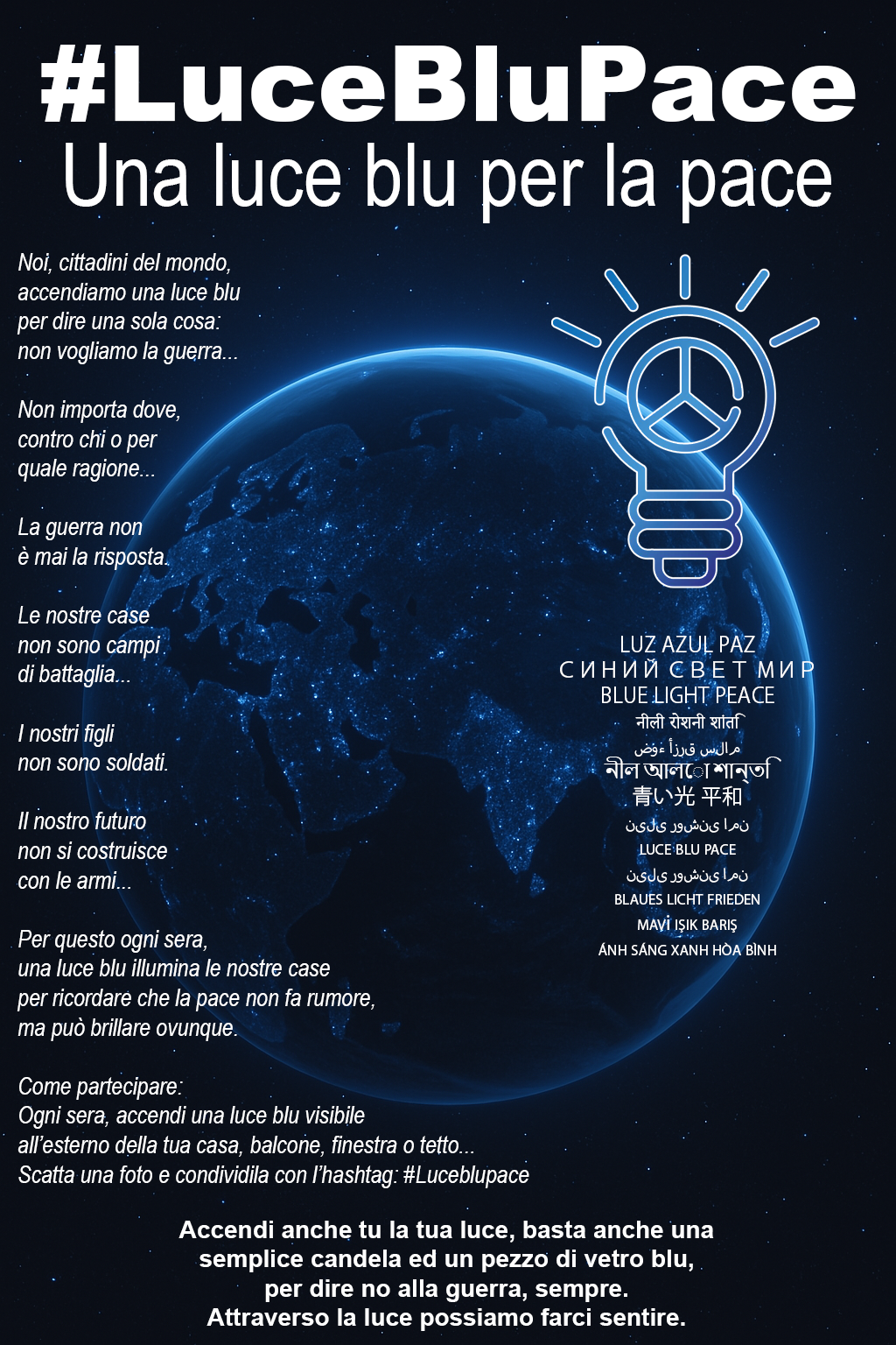 Manifesto Luce Blu Pace
